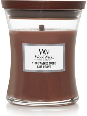 Woodwick Stone Washed Suede  Kahverengi Orta Boy Mum 275 G