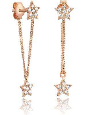 Hamza Yılmaz Jewelry Yıldız Zincir 14 Ayar Altın Kadın Küpe