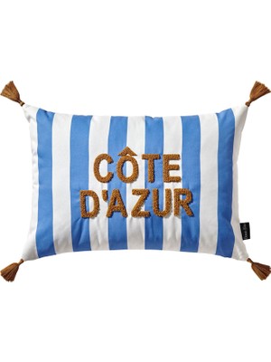 Chiara Alessi Cote D Azur Mavi Polyester Dekoratif Kırlent 35 x 50 cm