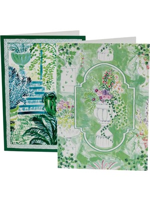 Caspari Garden Sketches Assorted 8'li Kutulu Not Kartı ve Zarfı