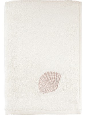 İrya Sedef Ekru Bambu Nakışlı Banyo Havlusu 70 x 140 cm