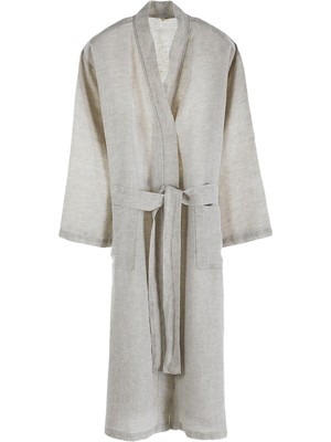 Buldan's Lino Naturel Keten Unisex Bornoz
