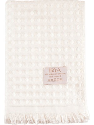 İrya Aura Ekru Waffle Pamuklu Yüz Havlusu 50 x 100 cm