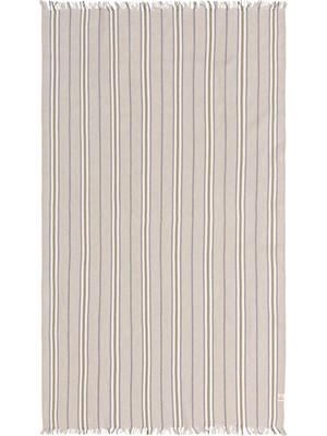 Barine Striped Linen Haki Keten Peştamal 90 x 190 cm