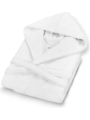 L’appartement Chicago Fibrosoft ® White Pamuklu Kapüşonlu Unisex Bornoz
