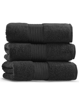 L’appartement Chicago Fibrosoft® Black Pamuklu Tekli Yüz Havlusu 50 x 90 cm