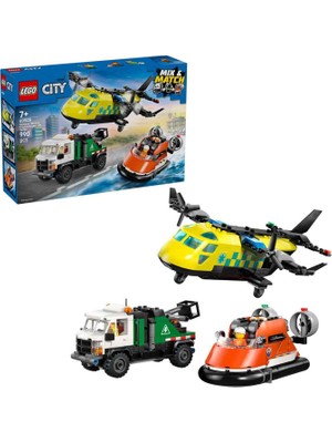 LEGO City Uçak Servis Kamyonu ve Hoverkraft Karışımı 990 Parça 7+ Yaş Yapı Oyuncağı 60505