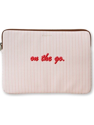 Chapters Pink Leaves On The Go Deri 13" - 14" Kadın Laptop Kılıfı