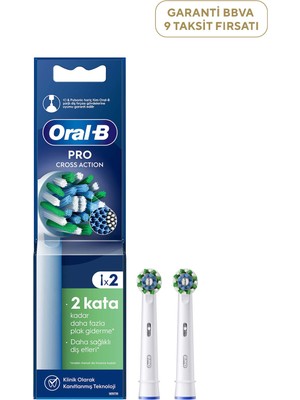 Oral-B Pro Cross Action X-Filament 2'li Beyaz Şarjlı Diş Fırçası Yedek Başlığı