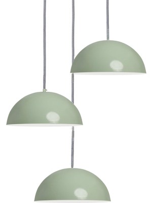 Tags Design Mushroom Mina Mint Yeşili Metal 3'lü Sarkıt Avize
