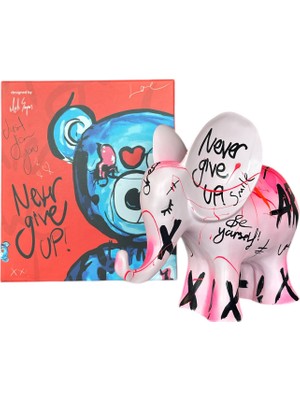 Aslı Sayan Fil Pop Art Pembe Dekoratif Heykel