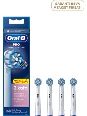 Oral-B Pro Sensitive Clean X-Filament 4'lü Beyaz Şarjlı Diş Fırçası Yedek Başlığı