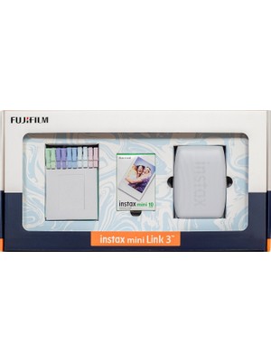 Fujifilm Instax Mini Link 3 Beyaz Akıllı Telefon Yazıcısı Bundle Box