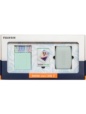 Fujifilm Instax Mini Link 3 Yeşil Akıllı Telefon Yazıcısı Bundle Box