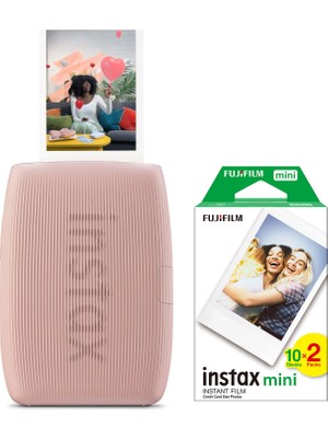 Fujifilm Instax Mini Link 3 Pembe Akıllı Telefon Yazıcısı ve 20'li Mini Film