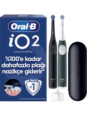 Oral-B Io2 Şarjlı/elektrikli Siyah  Orman Yeşili 2'li Diş Fırçası Seti
