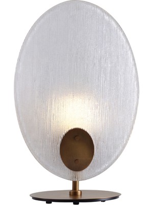 Heka Gana Beyaz Buzlu Cam Eskitme Metal LED Masa Lambası