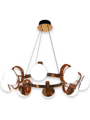 Heka Nepal Platin 8'li Soft Cam Sarkıt Avize 80 cm
