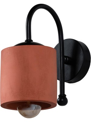 Womo Design Terracotta Metal Detaylı Silindir Aplik