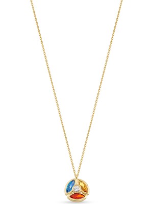Orena Jewelry Pırlanta Taşlı Marise 14 Ayar Altın Kadın Kolye