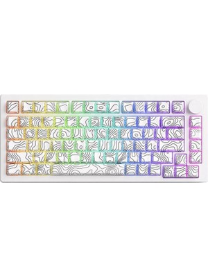 Akko Monsgeek M1 V5 Contour Lines White Rgb Kablosuz/kablolu Hotswap Mekanik Gaming Klavye