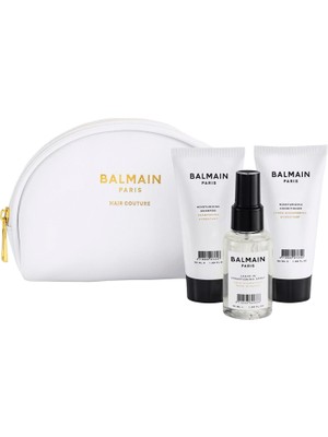 Balmain White Cosmetic Care Bag Nemlendirici Saç Bakım Seti