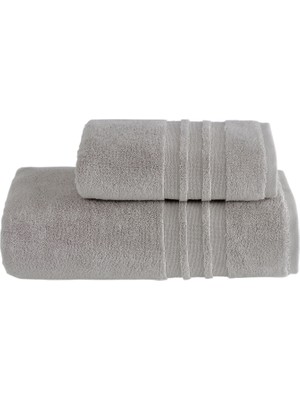 Soft Cotton Prestige Gri Pamuklu 2'li Havlu Seti