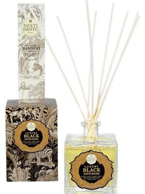 Nesti Dante Luxury Black Difüzör Bambu Çubuklu  Beyaz Yasemin ve Süsen Paçuli Pembe Gül Oda Kokusu 500 ml