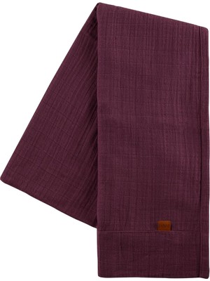 Barine Bordo %100 Pamuk Müslin Runner 50X160 cm