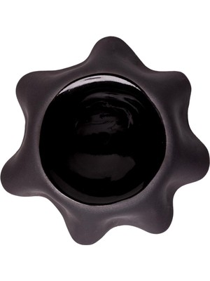 Ceramicshe Siyah Seramik Küçük Boy Pileli Tabak 13 cm