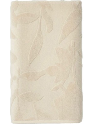 Azur.co Bloom Krem Rengi Pamuklu Banyo Havlusu 76 x 137 cm