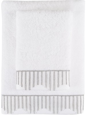 Soft Cotton Nova Beyaz Pamuklu 2'li Havlu Seti