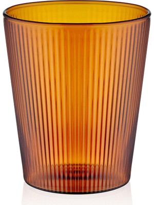 The Mia Striped Borosilikat Cam Amber Bardak