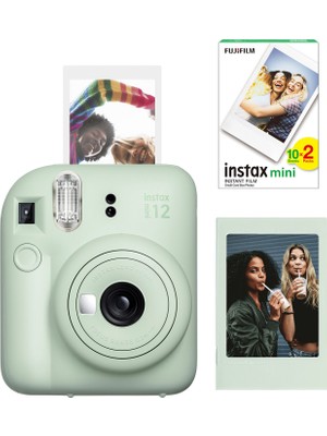 Fujifilm Instax Mini 12 Yeşil Fotoğraf Makinesi + 20'li Mini Film ve Çerçeve Seti