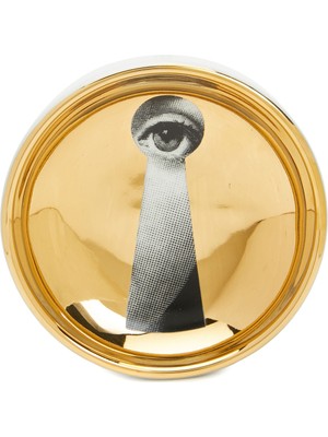 Fornasetti Keyhole Siyah Gold Porselen Kül Tablası