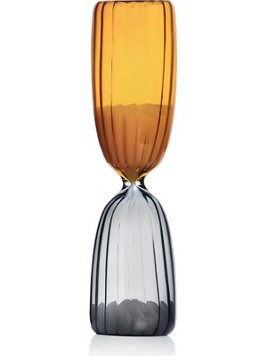 Ichendorf Milano Times Amber ve Duman Cam Kum Saati 16 x 3,8 cm