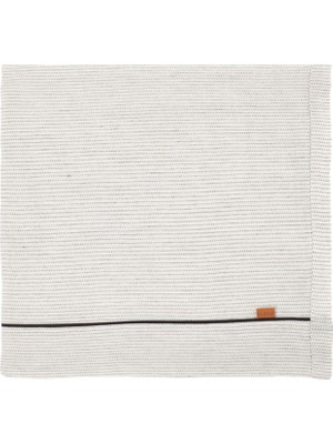 Barine Linen Beyaz/siyah Çizgili Keten Masa Örtüsü 150 x 320 cm