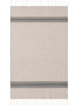 Barine Linen Keten Siyah Peştamal