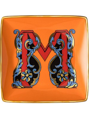 Versace Alphabet Porselen M Harfli Dekoratif Tabak 12 cm