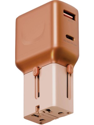 Energea Travelgo 35W 1 Adet Type-C 35W ve 1 Adet 18W USB Çıkışlı Pd Turuncu Hızlı Şarj Aleti