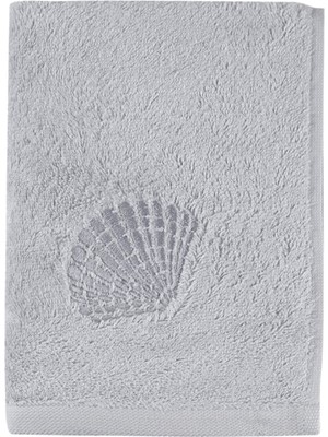 İrya Sedef Gri Nakışlı Bambu El Havlusu 50 x 90 cm
