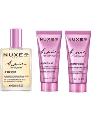 Nuxe Hair Prodigieux Maske 30 ml +Şampuan 50  ml +Saç Kremi 30 ml Saç Bakım Seti