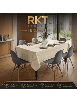Kalın Dokulu Leke Tutmaz Masa Örtüsü