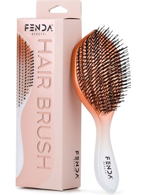 Fenda Profesyonel Supernova Coral 4 Pinli Geniş Başlık Turuncu Saç Fırçası