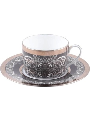 Haviland Romane Gris Porselen Çay Fincanı ve Tabağı