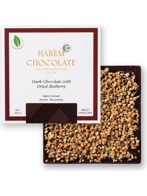 Harem Chocolate Kuru Dutlu %80 Bitter Tablet Çikolata 100G