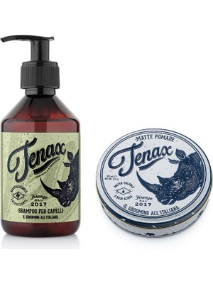 Tenax Per Capelli Şampuan + Matte Pomade  Erkek Saç Bakım Seti