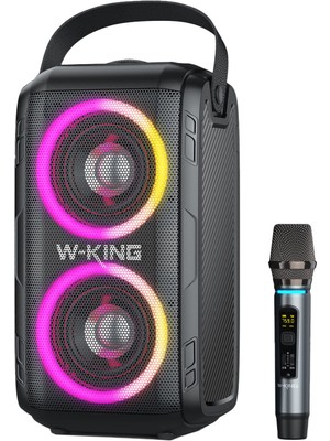 W-King Boombox Kablosuz Stereo Tws Ses Bombası T9 Bluetooth Hoparlör 80 W