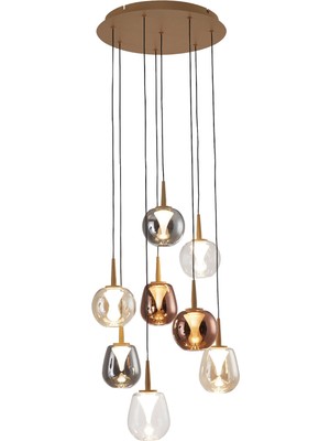 Bakara Collection Andromeda 8 Camlı LED Avize 40 x 200 cm