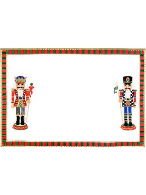 Ge Living Dekoratif Nutcracker Kurşun Asker Desenli 2'li Keten Amerikan Servis